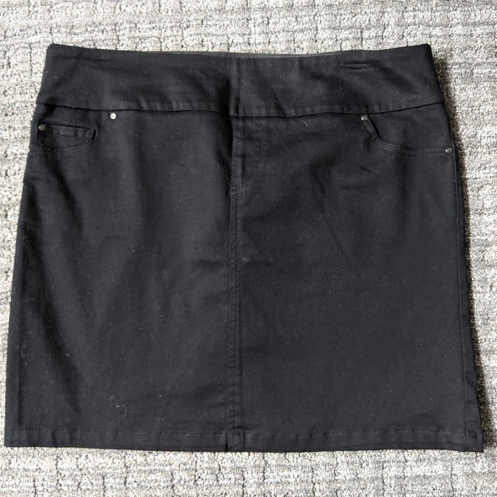 Black Denim Performance Skort